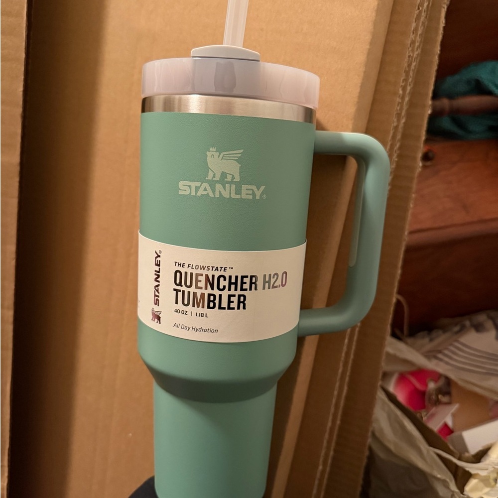 STANLEY 40 oz TUMBLER - NEW Adventure Quencher eucalyptus green cup - Picture 4 of 4